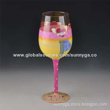 New Arrive Hand Paint Wine Glass, 400mL Capacity